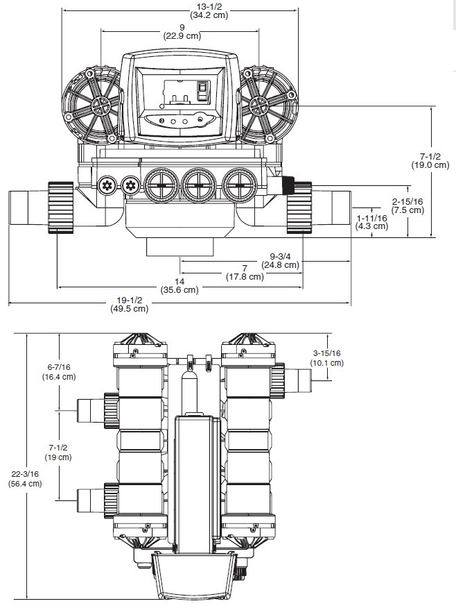 Autotrol 293/742 Cv NUWB габаритные размеры