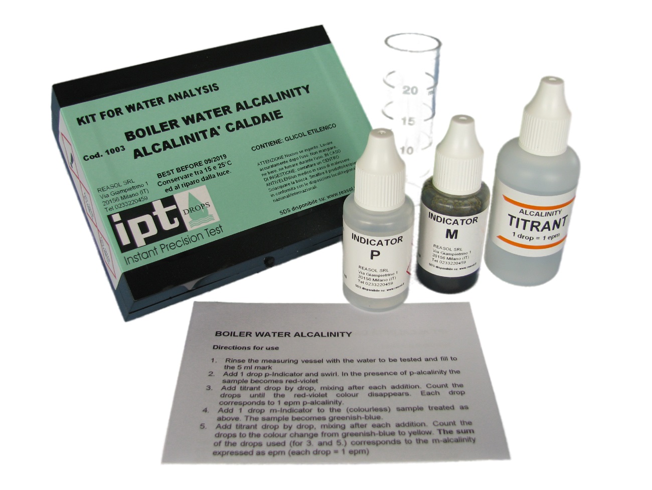 Экспресс-тест котловой воды на щелочность комплектация