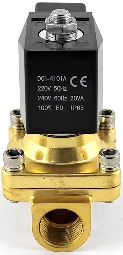 Электромагнитный клапан Round Star 2W-15N &frac12; дюйма нормально закрытый 220V с латунным корпусом