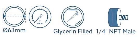 Компоненты манометра с глицерином 30 Бар
