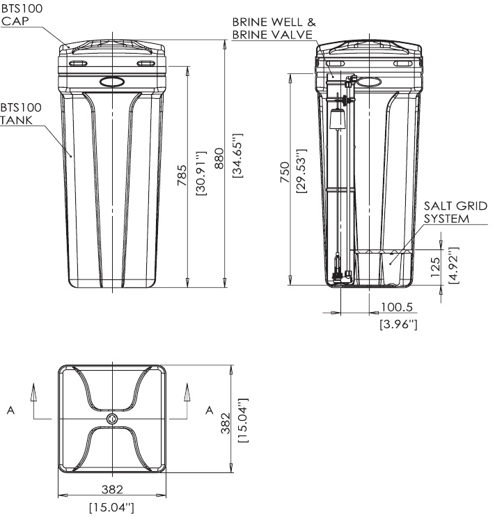 Солевой бак 100 литров (BTS 100)