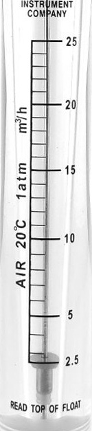 Шкала ротаметра воздуха LZM-15G 2500-25000