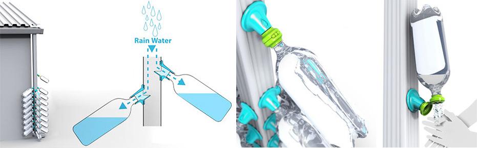 Сбор дождевой воды в бутылку