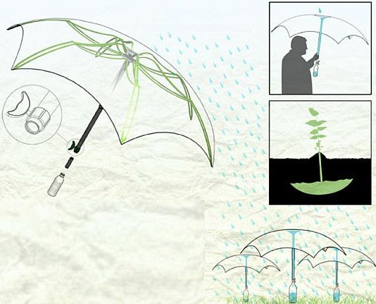 Зонт для очистки и сбора дождевой воды